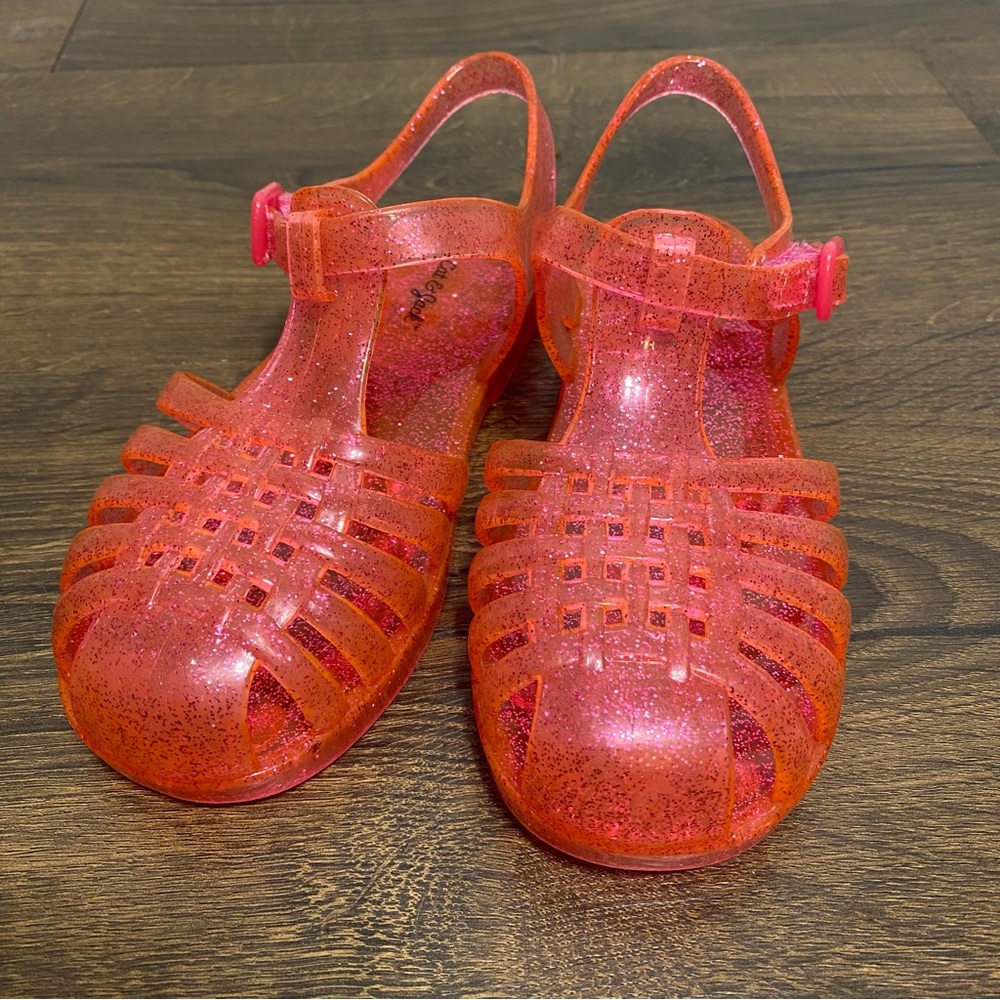Cat & Jack Kids Pink Sparkles Jelly Sandals